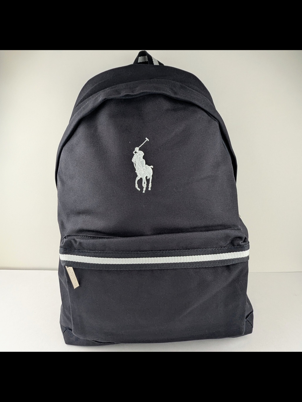 Ralph Lauren Fragrances World Of Polo Navy Blue Backpack with White Pony Accent